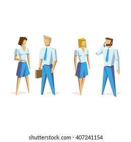 Business people group human resources low poly vector isolated illustration on white background