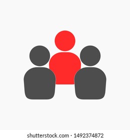 business people group icon isolated on white background. business sign organization teamwork with manager and staff. business leader and employee. leadership concept.