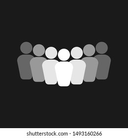 business people group icon isolated on white background. business sign organization teamwork with manager and staff. business leader and employee. leadership concept.