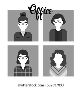 Business People Group Icon Set Woman Businesspeople Team Office Worker Flat Vector Illustration