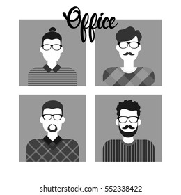 Business People Group Icon Set Man Businesspeople Team Flat Vector Illustration