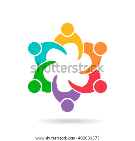 Business people group meeting logo. Vector graphic design illustration