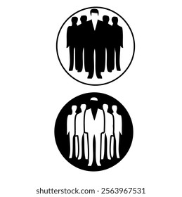 Business people. Group of business men and women. Office workers. Abstract isolated vector silhouettes