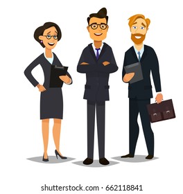 Business People Group Standing Team. Vector illustration in flat style.