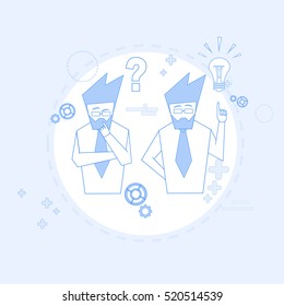 Business People Group Team Brainstorm Success Teamwork Cooperation Concept Vector Illustration