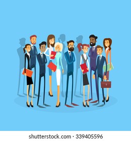 Business People Group Team Businesspeople Flat Vector Illustration