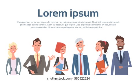 Business People Group Team Human Resources Colleagues Flat Vector Illustration