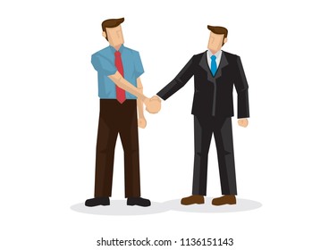 Business people hand shaking. Concept of negotiating business, cooperation, collaboration, teamwork, communication or partnership. Isolated vector illustration 