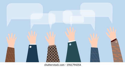business people hands and an empty comment box