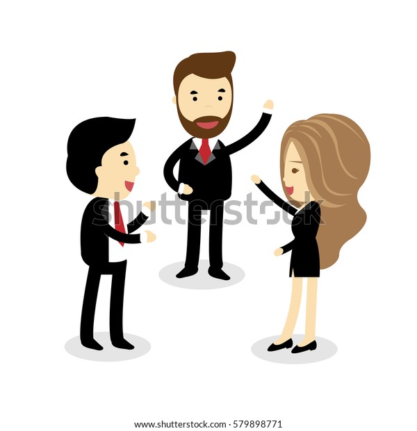 Business People Have Conversation Talking Greeting Stock Vector ...