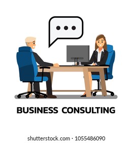 Business People Having Board Meeting and  Training ,Vector illustration cartoon character