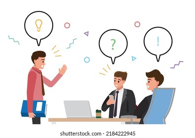 Business People Having Board Meeting,Vector illustration cartoon character.