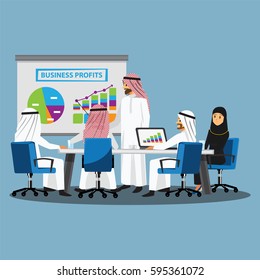 Business People Having Board Meeting,Vector illustration cartoon character