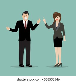 Business people having a quarrel. vector illustration