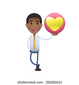 Business people with heart over white. Vector design. 