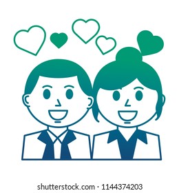 business people with hearts icon