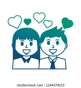 business people with hearts icon