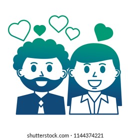 business people with hearts icon