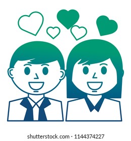 business people with hearts icon