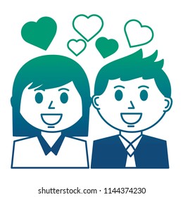 business people with hearts icon