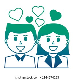 business people with hearts icon