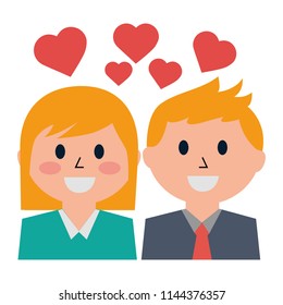 business people with hearts icon