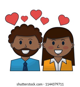 business people with hearts icon