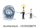 
Business people help solve problems. Vector illustration.