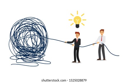 
Los empresarios ayudan a resolver problemas. Ilustración vectorial.