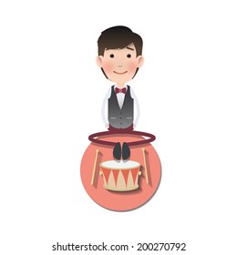 Business people holding button web over white background. Vector design.