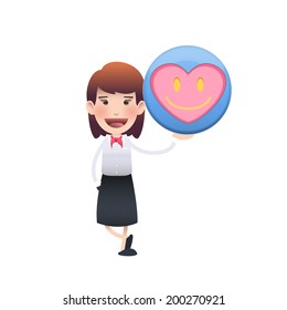 Business people holding button web over white background. Vector design.