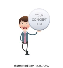 Business people holding button web over white background. Vector design.