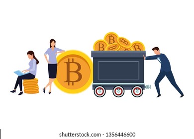 business people holding cryptocurrency