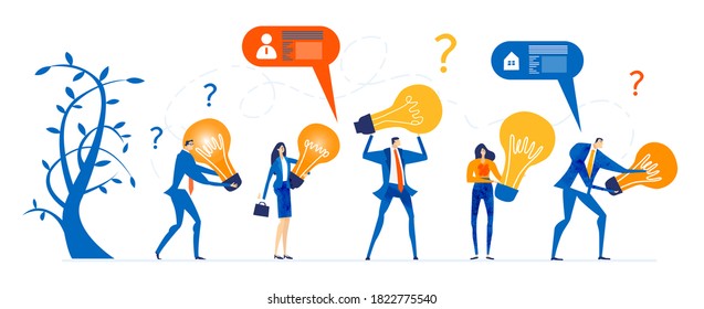 Business people holding up light bulbs as symbol of success. First place, the best banker, year award. Business people get awards. 