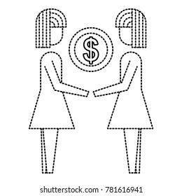 business people holding money coin dollar team