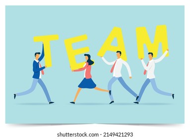 Business People Holding Team Connection Vector Stock Vector (Royalty ...