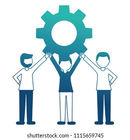 business people holding together puzzle pieces teamwork