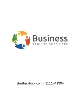 business people human abstract simple logo icon vector template