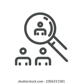 Business people and human resources related icon outline and linear vector.