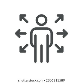 Business people and human resources related icon outline and linear vector.