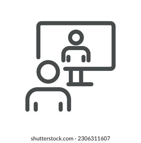 Business people and human resources related icon outline and linear vector.