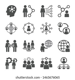 Business People Human Social Network icon set. Organization related