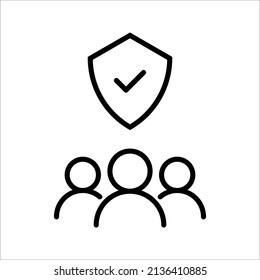 Business people icon, An inclusive workplace. Employee’s Protection Filled Outline icon vector illustration on white background