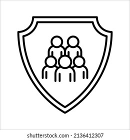 Business people icon, An inclusive workplace. Employee’s Protection Filled Outline icon vector illustration on white background