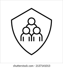 Business people icon, An inclusive workplace. Employee’s Protection Filled Outline icon vector illustration on white background
