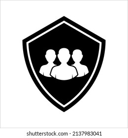 Business people icon, An inclusive workplace. Employee’s Protection Filled Outline icon vector illustration on white background
