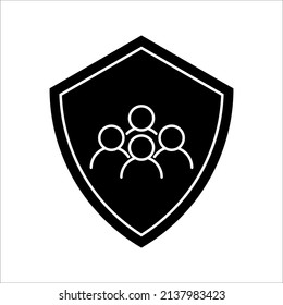 Business people icon, An inclusive workplace. Employee’s Protection Filled Outline icon vector illustration on white background