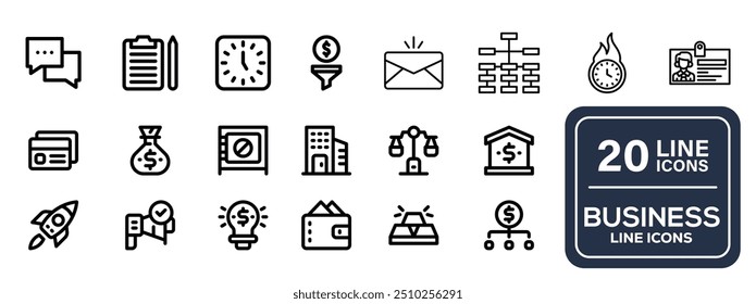 Business people icon set. Collection of team, leadership, workshop, employee, career and more. Vector illustration. Easily changes to any color.