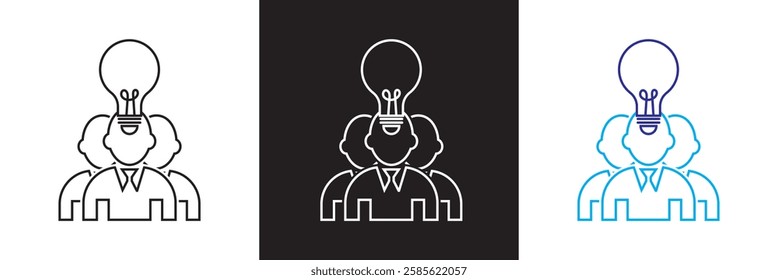 Business People icon set. Icons related to leadership, teamwork, business communication, career, male and female avatars.  isolated on white and black background. vector illustration. EPS10