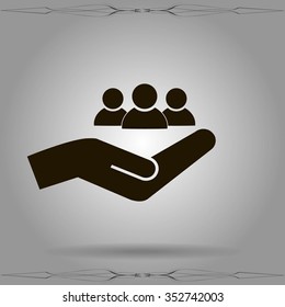 Business People Icon - Teamwork & Relationship Concept